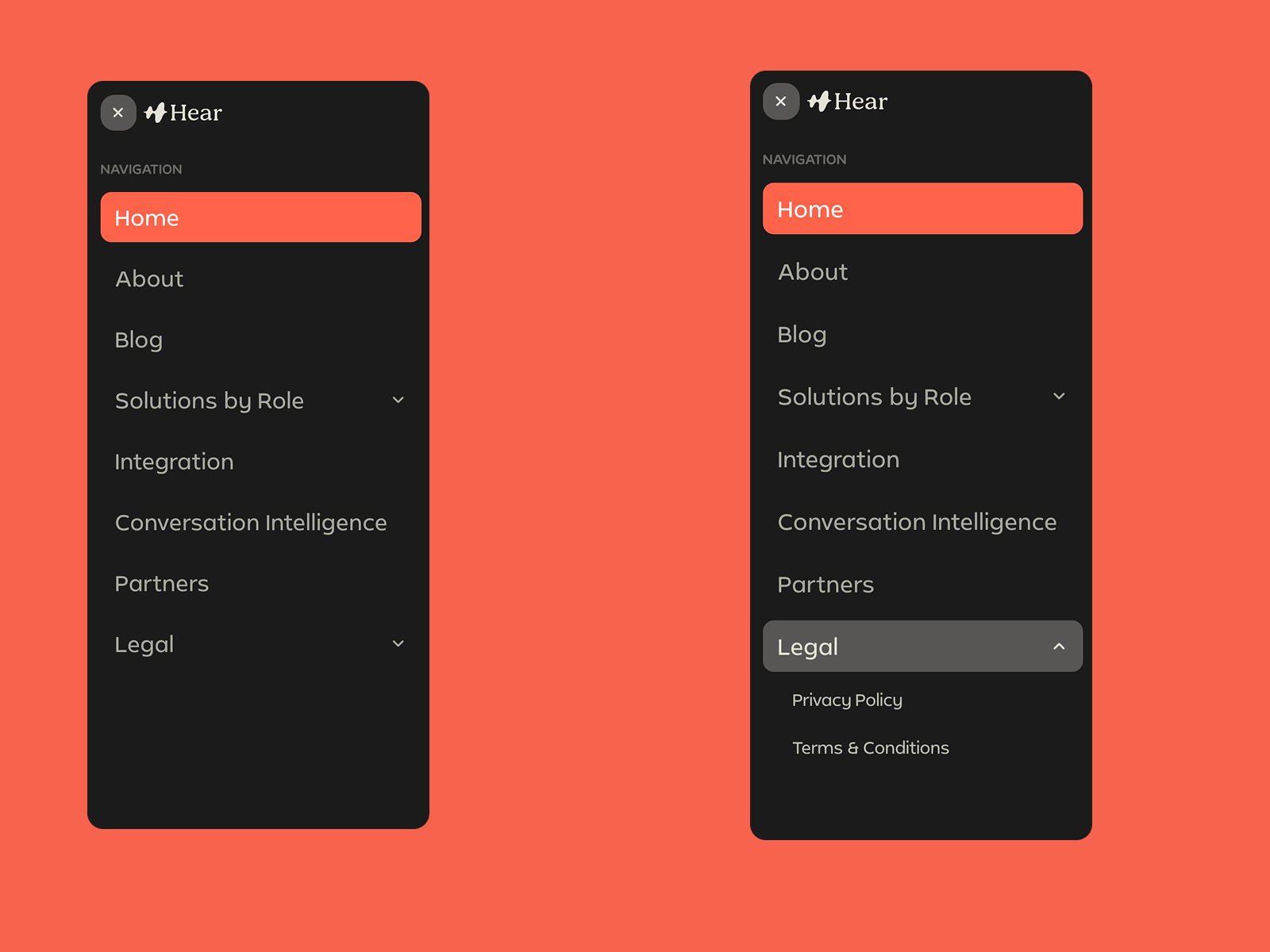 Hear.ai Mobile Navigation